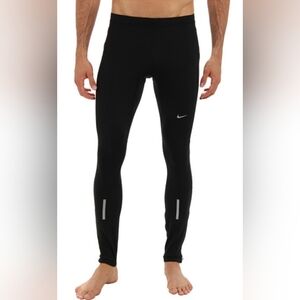 NIKE Dri-Fit Black Reflective Running MENS MEDIUM Athletic PANTS